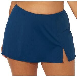 Bleu Rod Beattie Navy Plus Skirt Bikini Bottom with Slit 22W NWT